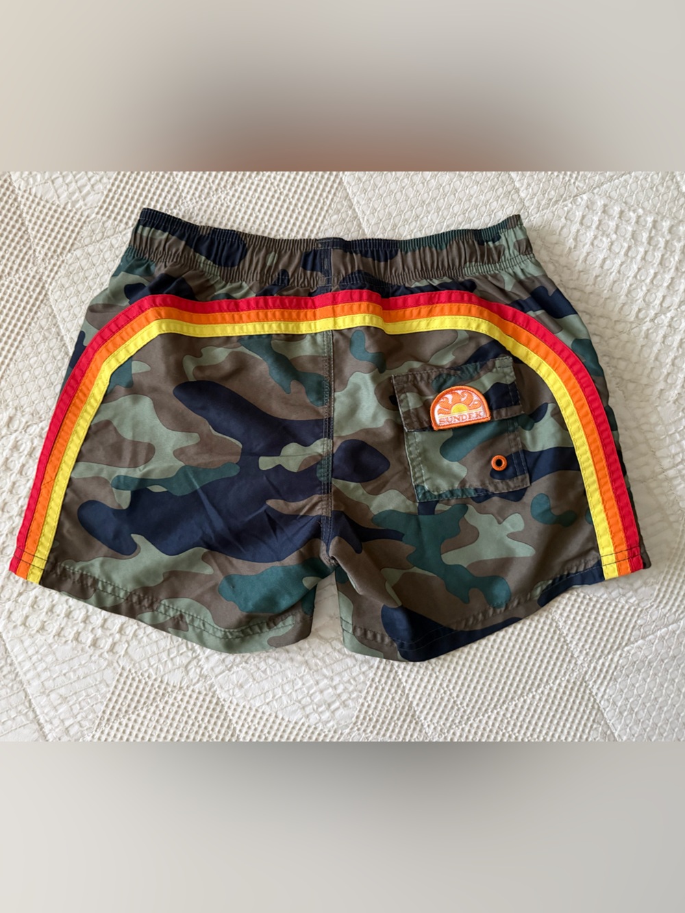 Sundek Camo Swim Trunks Boys 12 Lined Surf Shorts EUC No String Camouflage